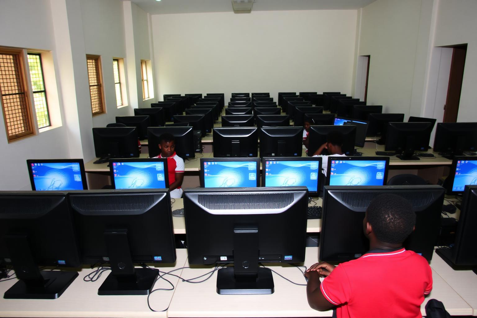 Laboratoire informatique installé par Dofitek dans une école